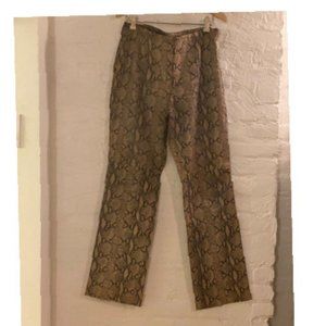 Snake Printed Suede Pants, Boot Cut